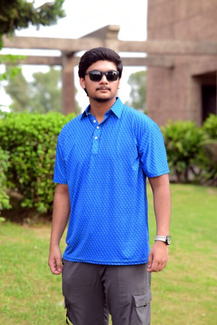 The Electric Cobalt Dot-Pattern Polo