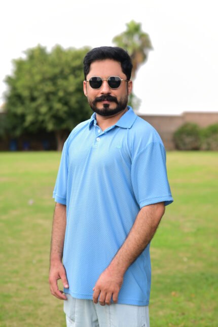 The Sky Blue Micro-Waffle Texture Polo